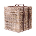 Baule in kubu grey con fibbie in similpelle, 45x45x50 cm