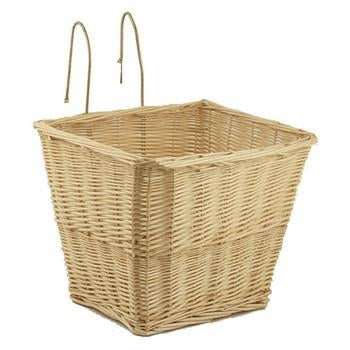 Cesto da bicicletta rettangolare in vimini naturale, 40x31H32 cm (kit da 3)