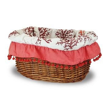 Fodera per cesto da bici, corallo rosso (kit da 3)