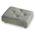 Poggiapiedi rettangolare Velluto grigio, 38x26x16 cm