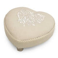 Poggiapiedi cuore tessuto beige, 30x30x14 cm