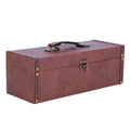 Portabottiglie cofanetto singolo marrone in PU, 34x13x13 cm