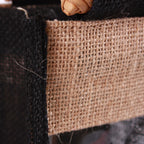 Portabottiglie singolo in juta nero, 10x10H35 cm (kit da 10)
