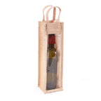 Portabottiglie singolo in juta naturale, 10x10x35 cm (kit da 10)