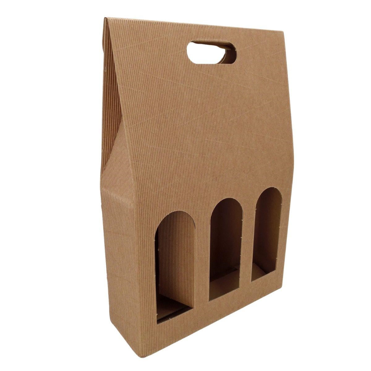 Portabottiglia in cartone avana, 27x9x39 cm (kit da 10)