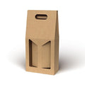 Portabottiglie doppio in cartone avana, 9x18H41 cm (kit da 10)