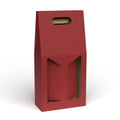 Portabottiglia in cartone rosso per 2 bottiglie, 18x9x38 cm (kit da 10)