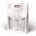 Portabottiglie in cartone damascato per 3 bottiglie con finestra, 27x9H38 cm (kit da 10)