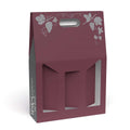 Portabottiglia in cartone per 3 bottiglie con foglie finte, 27x9H38 cm (kit da 10)