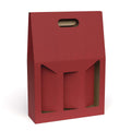 Portabottiglia in cartone per 3 bottiglie rosso, 27x9x38 cm (kit da 10)