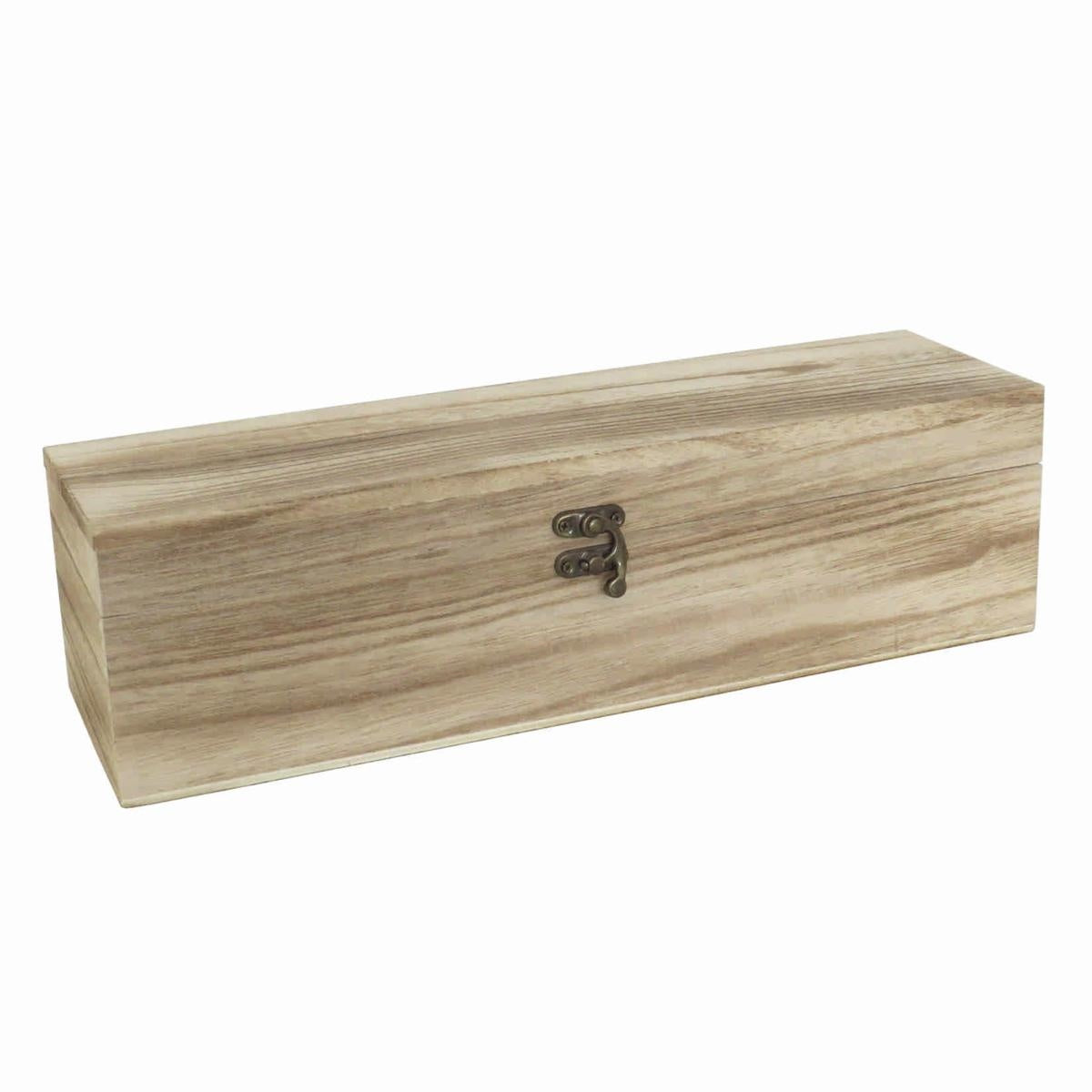 Portabottiglia in legno di Paulownia brunito, 36x10x10 cm (kit da 5)