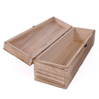 Portabottiglia in legno di Paulownia brunito, 36x10x10 cm (kit da 5)