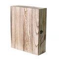Portabottiglia in legno di paulonia brunito, 36x30x10 cm