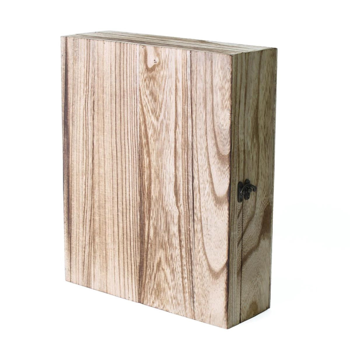 Portabottiglia in legno di paulonia brunito, 36x30x10 cm