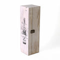 Portabottiglia in legno di paulonia, 36x10x10 cm