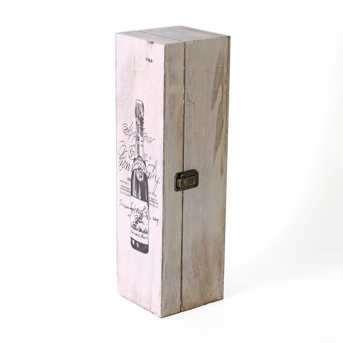Portabottiglia in legno di paulonia, 36x10x10 cm