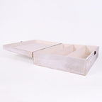 Portabottiglia in legno di paulownia per 3 bottiglie, 36x30x10 cm
