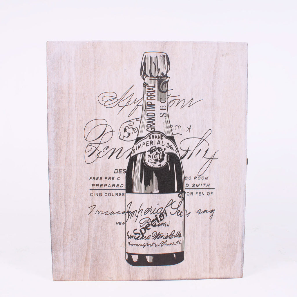 Portabottiglia in legno di paulownia per 3 bottiglie, 36x30x10 cm
