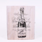 Portabottiglia in legno di paulownia per 3 bottiglie, 36x30x10 cm
