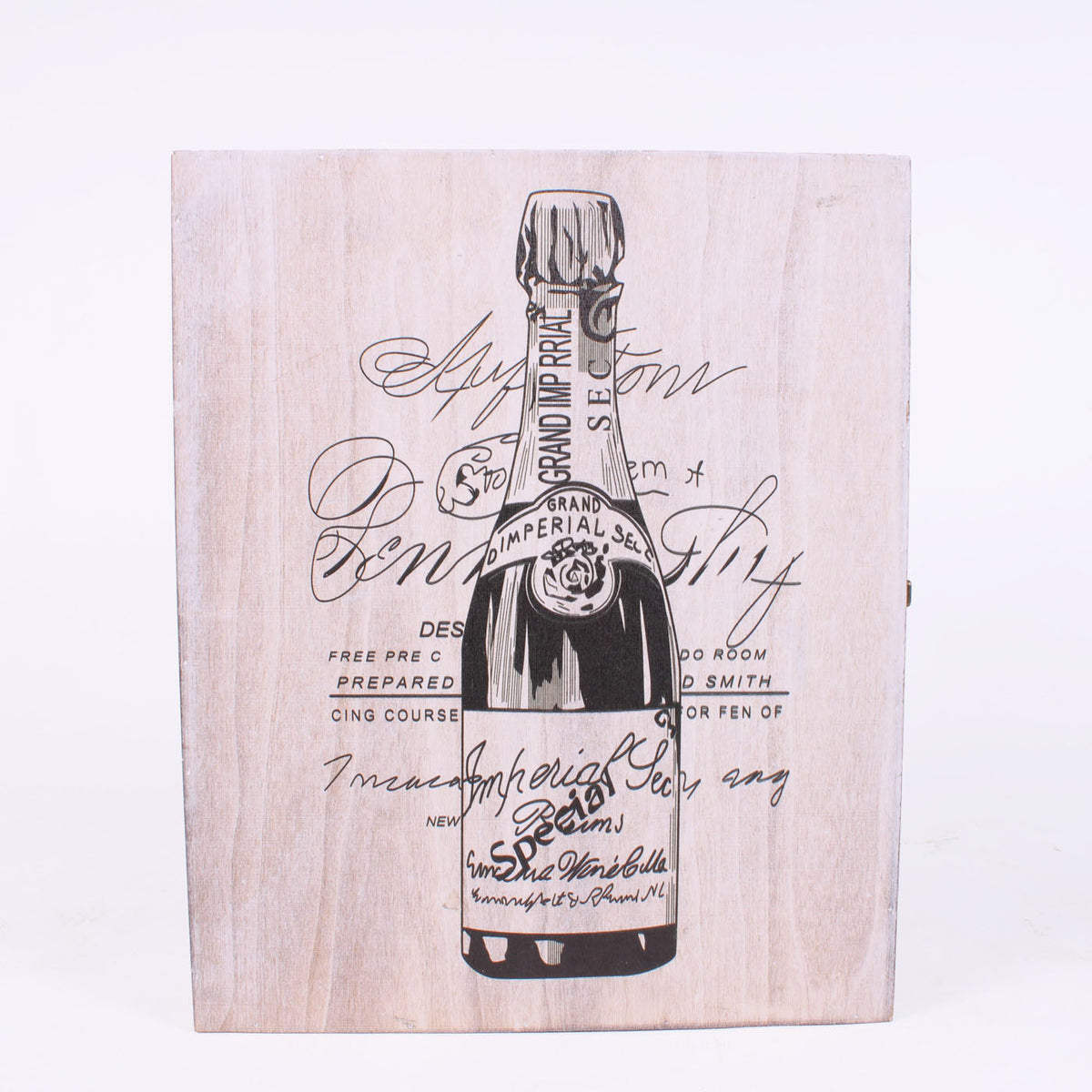Portabottiglia in legno di paulownia per 3 bottiglie, 36x30x10 cm