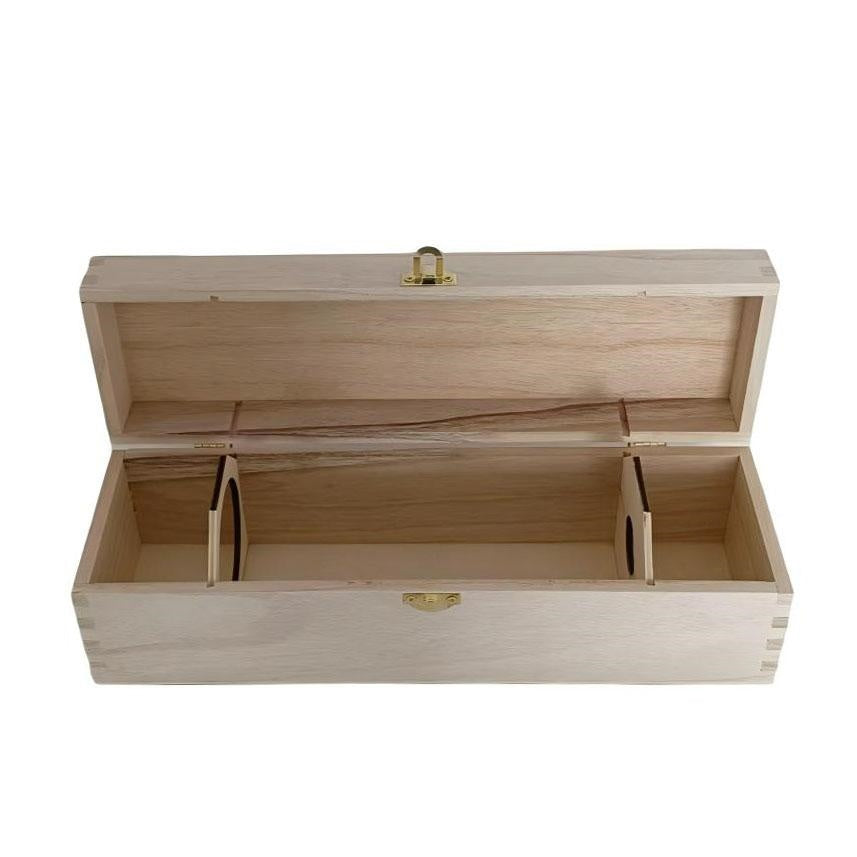 Cassetta abete naturale 1 bottiglia, 35,5x10x10 cm