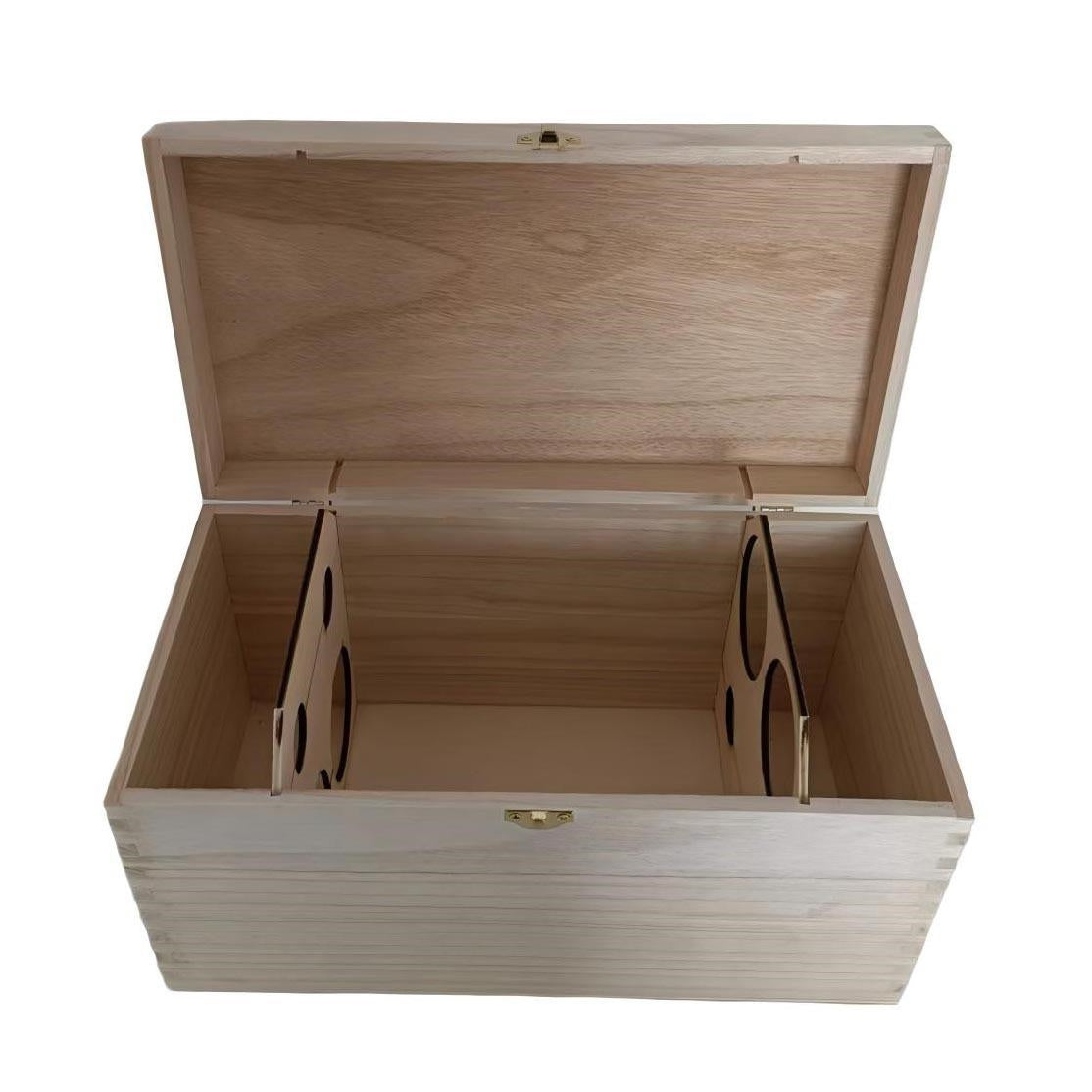 Cassetta abete naturale 4 bottiglie, 35,5x18x18 cm