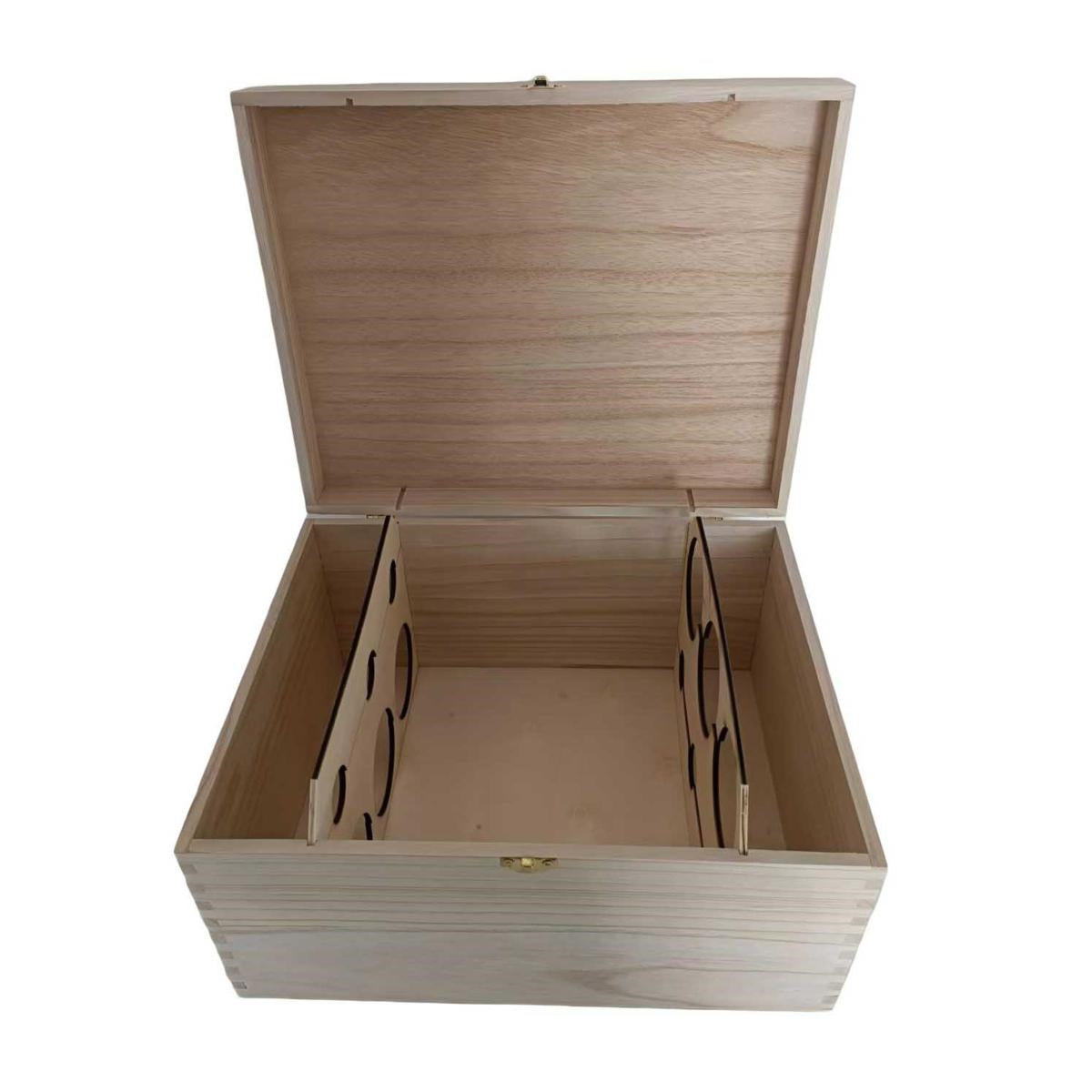Cassetta abete naturale 6 bottiglie, 35,5x27x18 cm