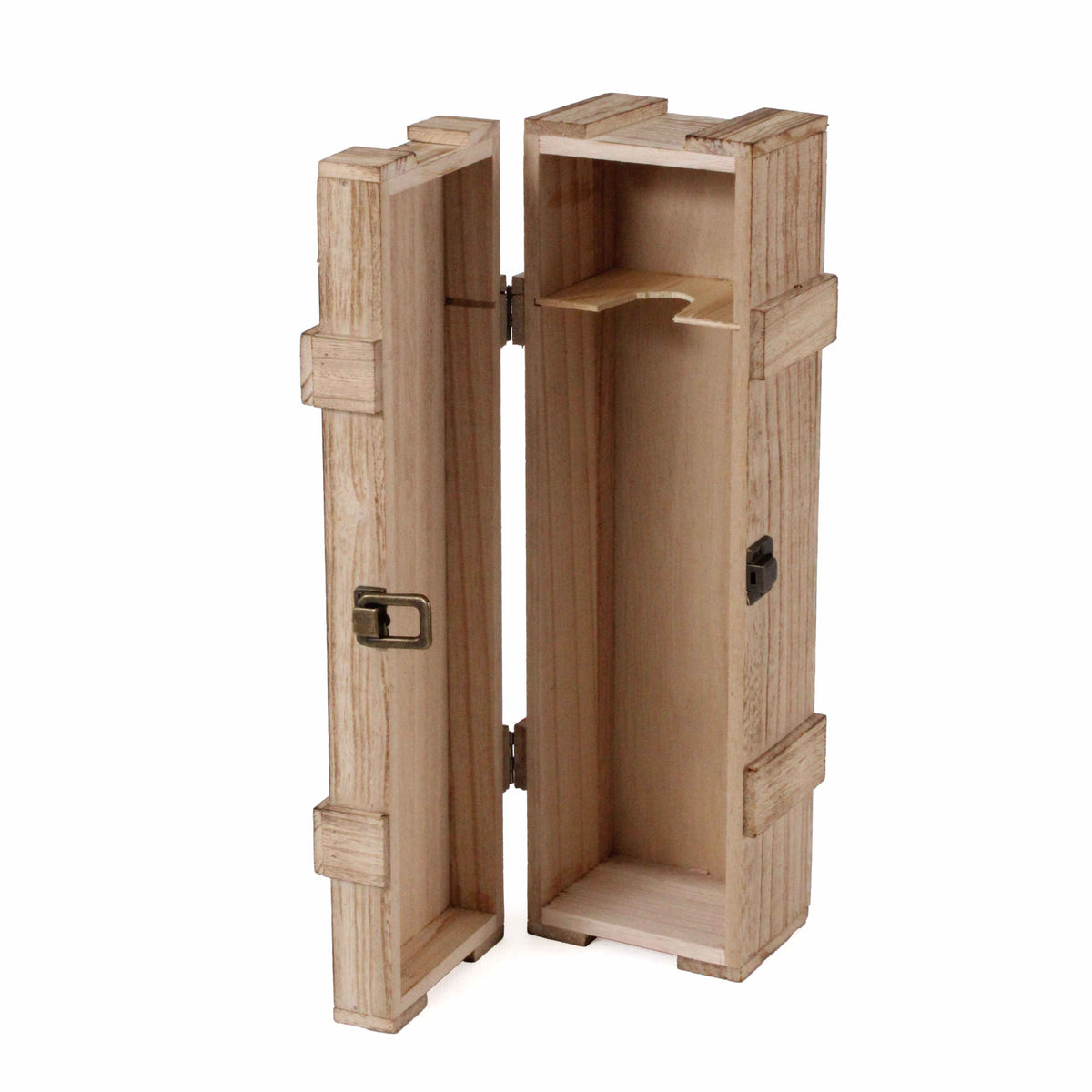 Portabottiglie singolo in legno, 38H12 cm (kit da 3)