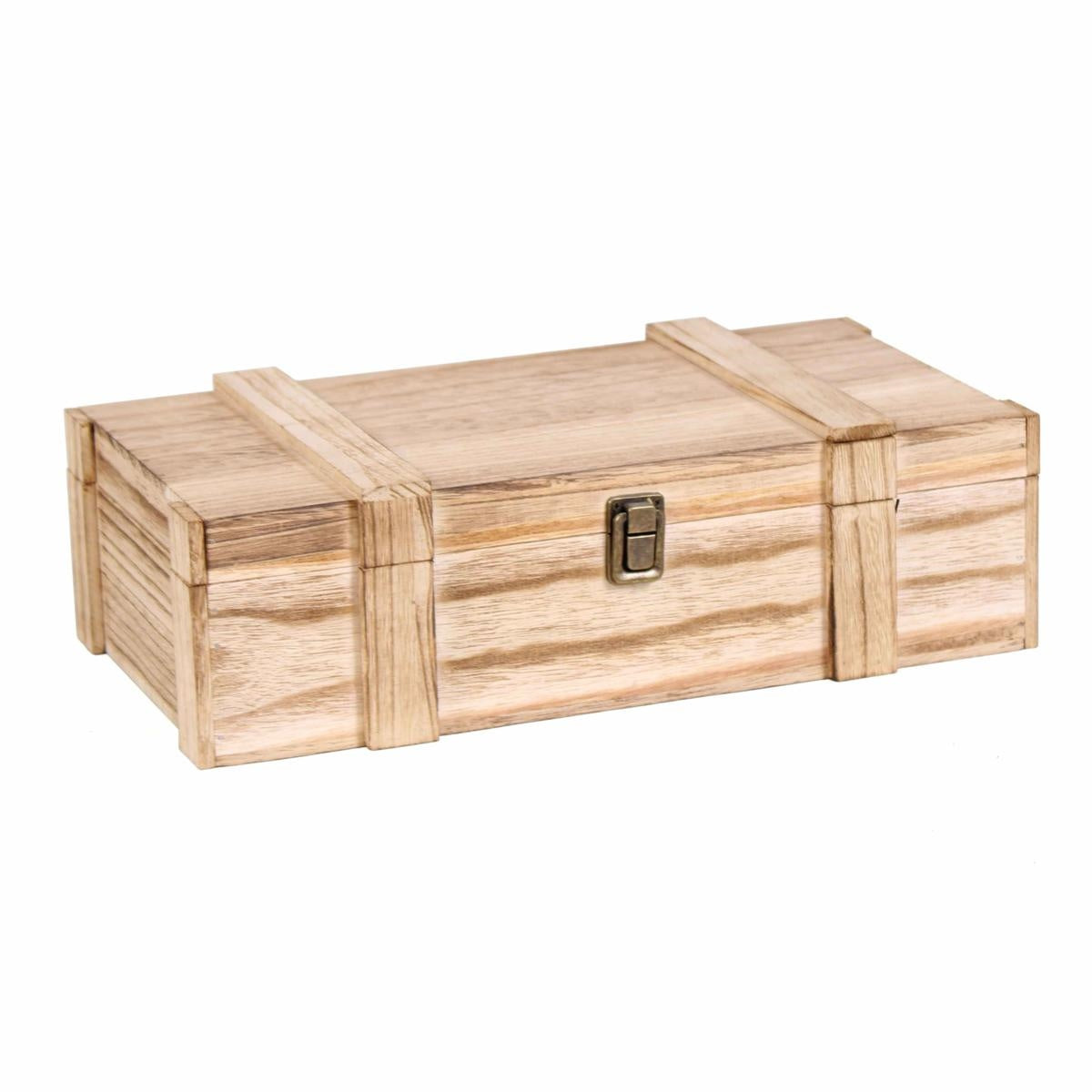 Portabottiglie doppio in legno di Paulownia, 41x20x10 cm (kit da 3)