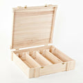 Cassetta per 4 bottiglie in legno di paulownia, 38x40 cm