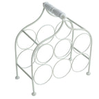 Portabottiglie in metallo in metallo bianco, 33X17H36 cm