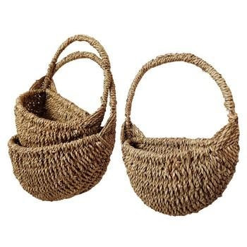 Tasca bombata in erba palustre, set di 3, 26x12H30 cm (kit da 5)