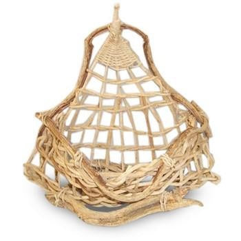 Tasca rustica in midollino chiaro, 28x24x15 cm (kit da 10)