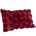 Copricuscino in velluto rosso con rose, 40x35 cm