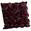 Cuscino in velluto marrone con rose, 50x50 cm
