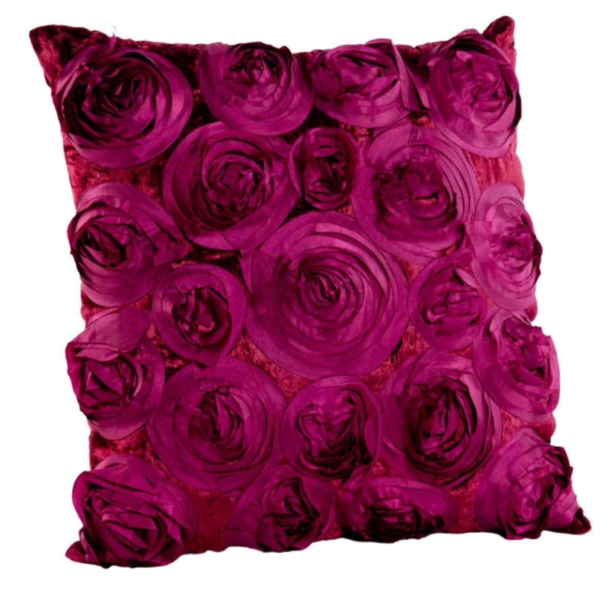 Copricuscino in velluto con rose, 50x50 cm