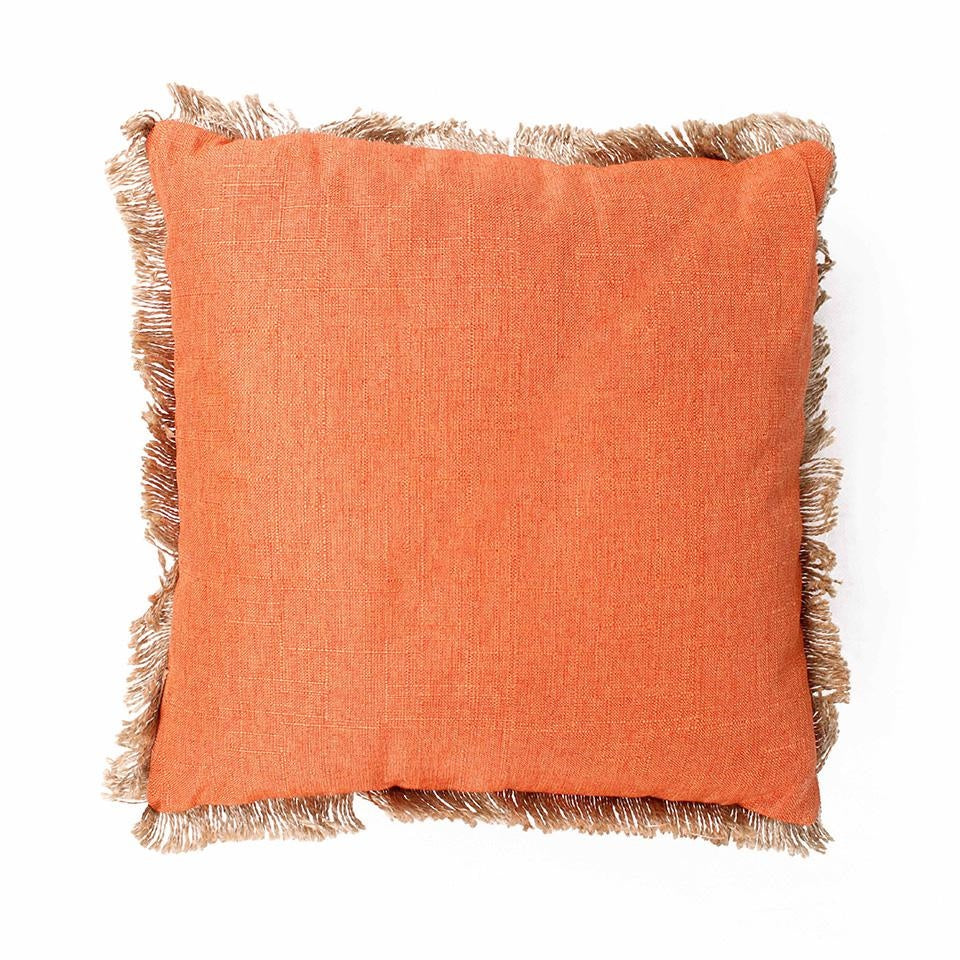Cuscino quadrato in cotone arancione (45x45 cm)