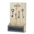 Portachiavi con tasca in legno naturale (kit da 5)