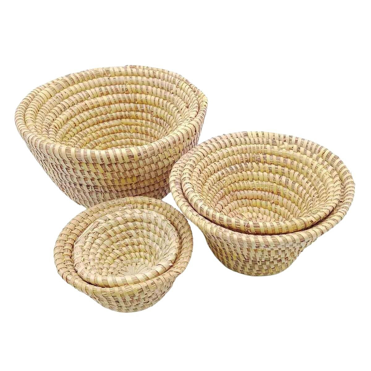 Portavaso in paglia, Ø27H14 cm, set di 7 (kit da 5)