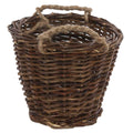 Cesto portafiori in vimini grezzo con manici in corda, Ø20H17 cm (kit da 5)