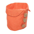 Coprivaso in juta arancione, Ø13H10 cm (kit da 10)