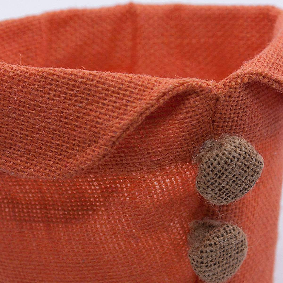Coprivaso in juta arancione, Ø13H10 cm (kit da 10)