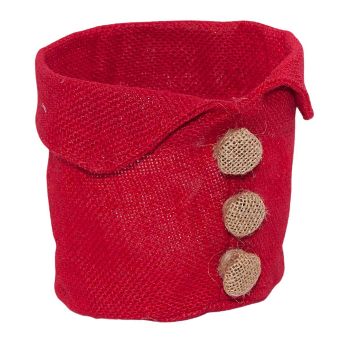 Coprivaso in juta rossa, Ø13H10 cm (kit da 10)