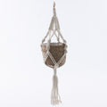 Portavaso pensile in corda con sostegno in cotone, Ø14H72 cm (kit da 3)