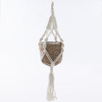 Portavaso pensile in corda con sostegno in cotone, Ø14H72 cm (kit da 3)