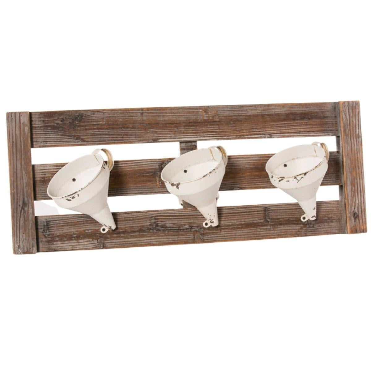Pannello decorativo in abete con imbuti, 81H31 cm