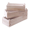 Cassetta in legno di abete bianca, 38x14,5H11 cm, set di 3