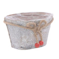 Vaschetta in corteccia e juta, 16x11H10 cm (kit da 10)