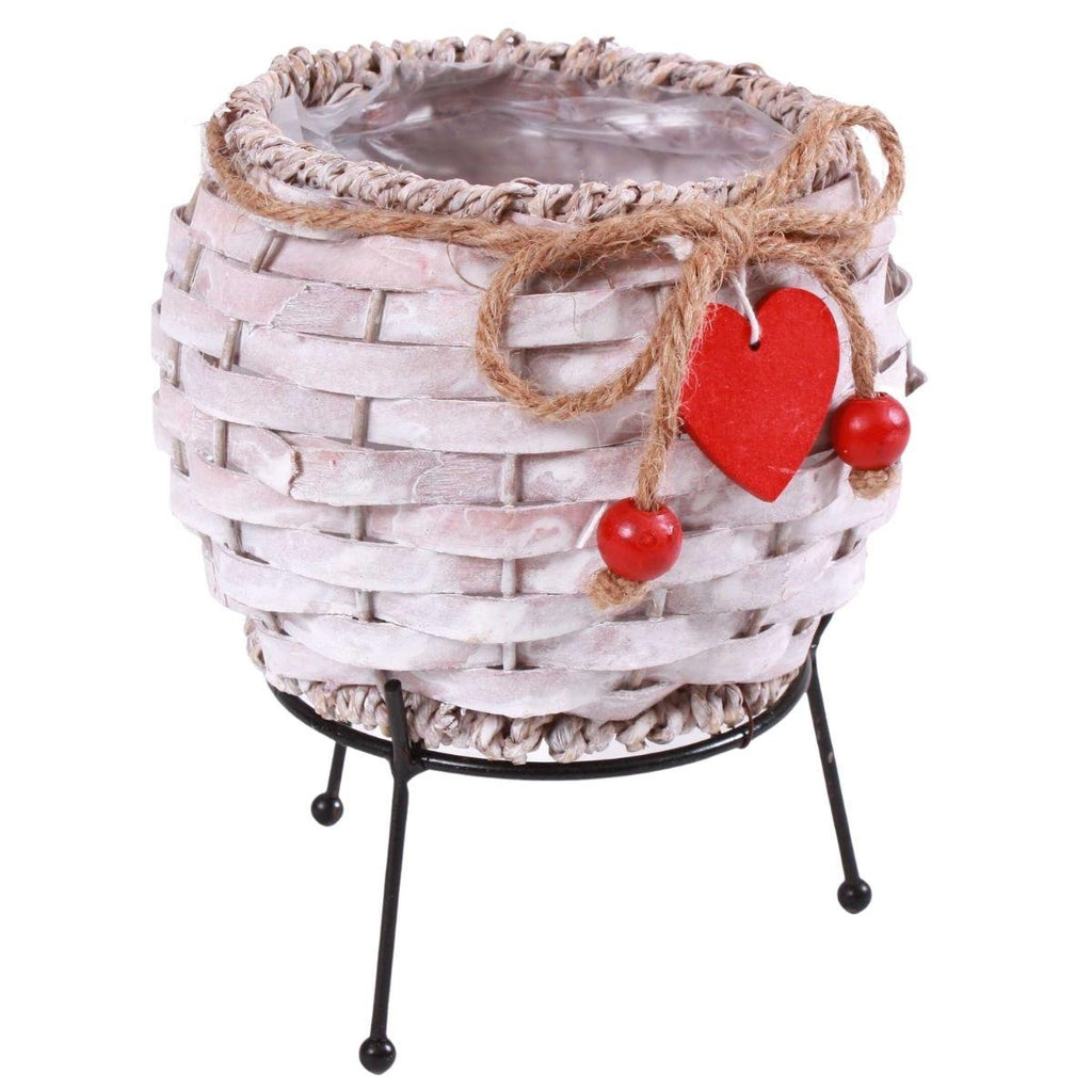 Portavaso pioppo e juta, Ø12H11/18 cm
