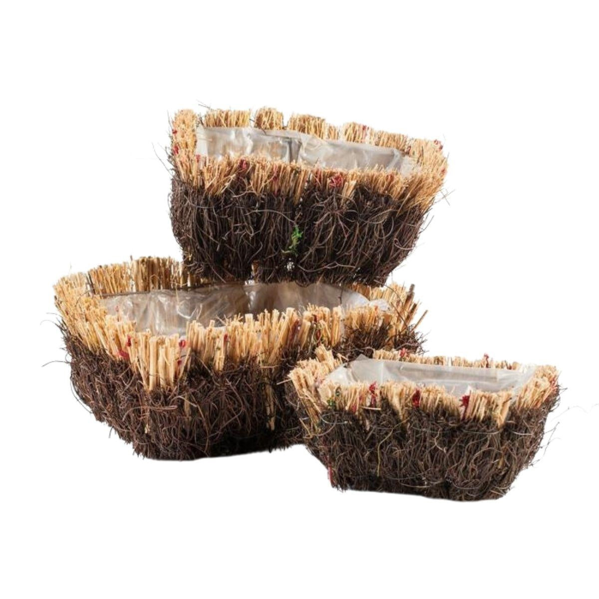 Portavaso in rametti, set di 3, 24H13 cm (kit da 3)